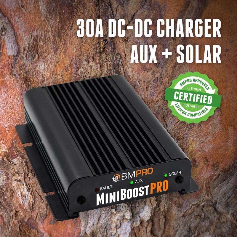 BMPRO Miniboostpro 30A DcDc 12volt Charger with Solar input - Everything Caravans