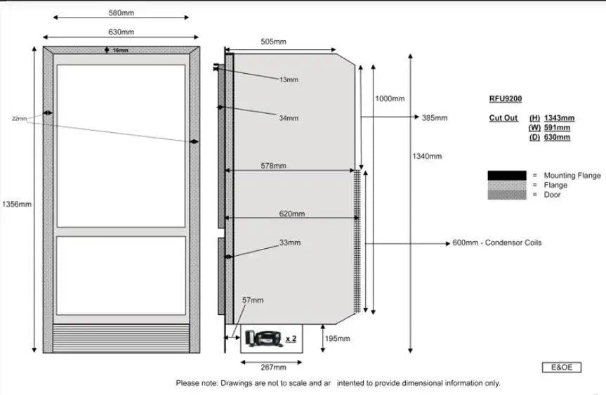 Nova Kool RFU9200Dc - 258 Litre Dual Compressor Fridge Freezer - Everything Caravans