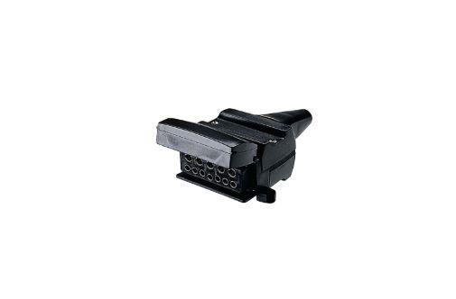 Narva 7 Pole amp 15A 12 Pin Flat Trailer Socket Black - Everything Caravans