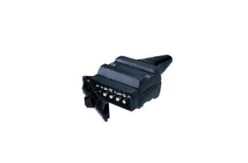 Narva 7 Pole amp 15A 12 Pin Flat Trailer Socket Black - Everything Caravans