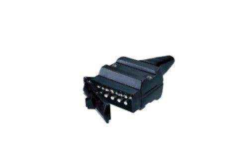Narva 7 Pole amp 15A 12 Pin Flat Trailer Socket Black - Everything Caravans