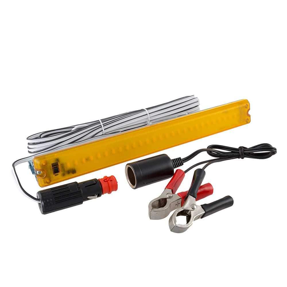 National Luna 27 Led Clip on Yellow Light with Cigarette Socket Battery Clamp - Everything Caravans