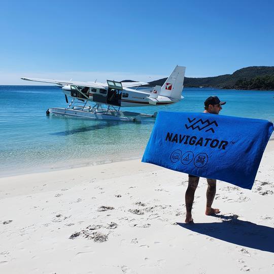 Navigator Gear Beach towel - 765Gsm - Blue - Everything Caravans
