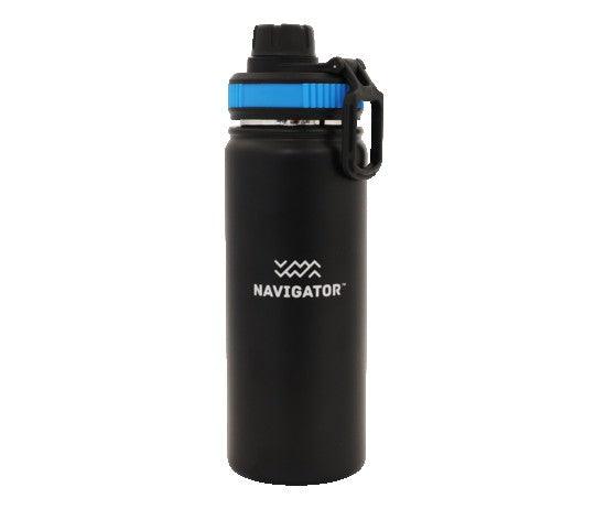 Navigator Gear Double Wall Drink Bottle - Stainless Steel Black - Everything Caravans