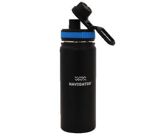 Navigator Gear Double Wall Drink Bottle - Stainless Steel Black - Everything Caravans