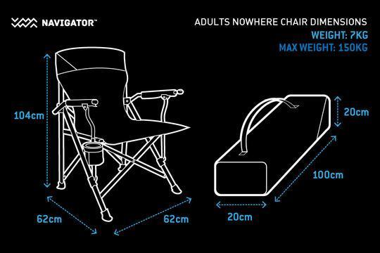 Navigator Gear the Nowhere Chair Kids 6 to 12 YRS Blue Grey - Everything Caravans