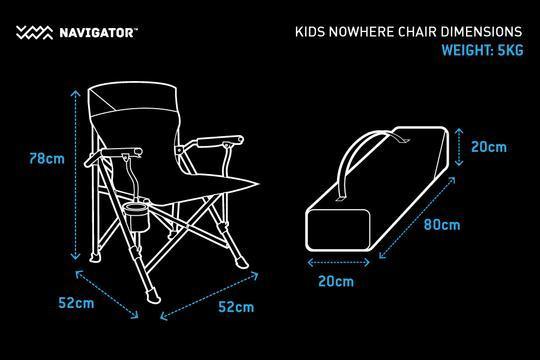 Navigator Gear the Nowhere Chair Kids 6 to 12 YRS Blue Grey - Everything Caravans