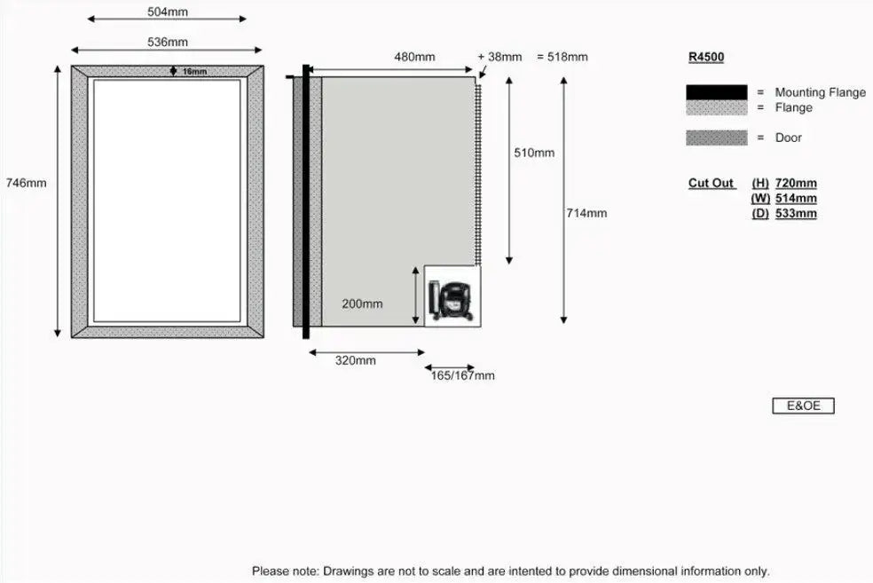 Novakool R4502Dc - 122 Litre 12volt Compressor Fridge (No Freezer) - Everything Caravans