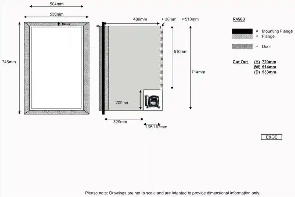 Novakool R4502Dc - 122 Litre 12volt Compressor Fridge (No Freezer) - Everything Caravans