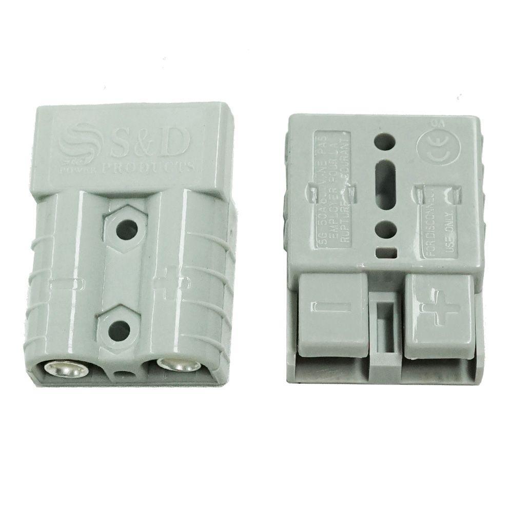 Anderson Style Plug Connector 50amp 6Awg Grey Pair - Everything Caravans