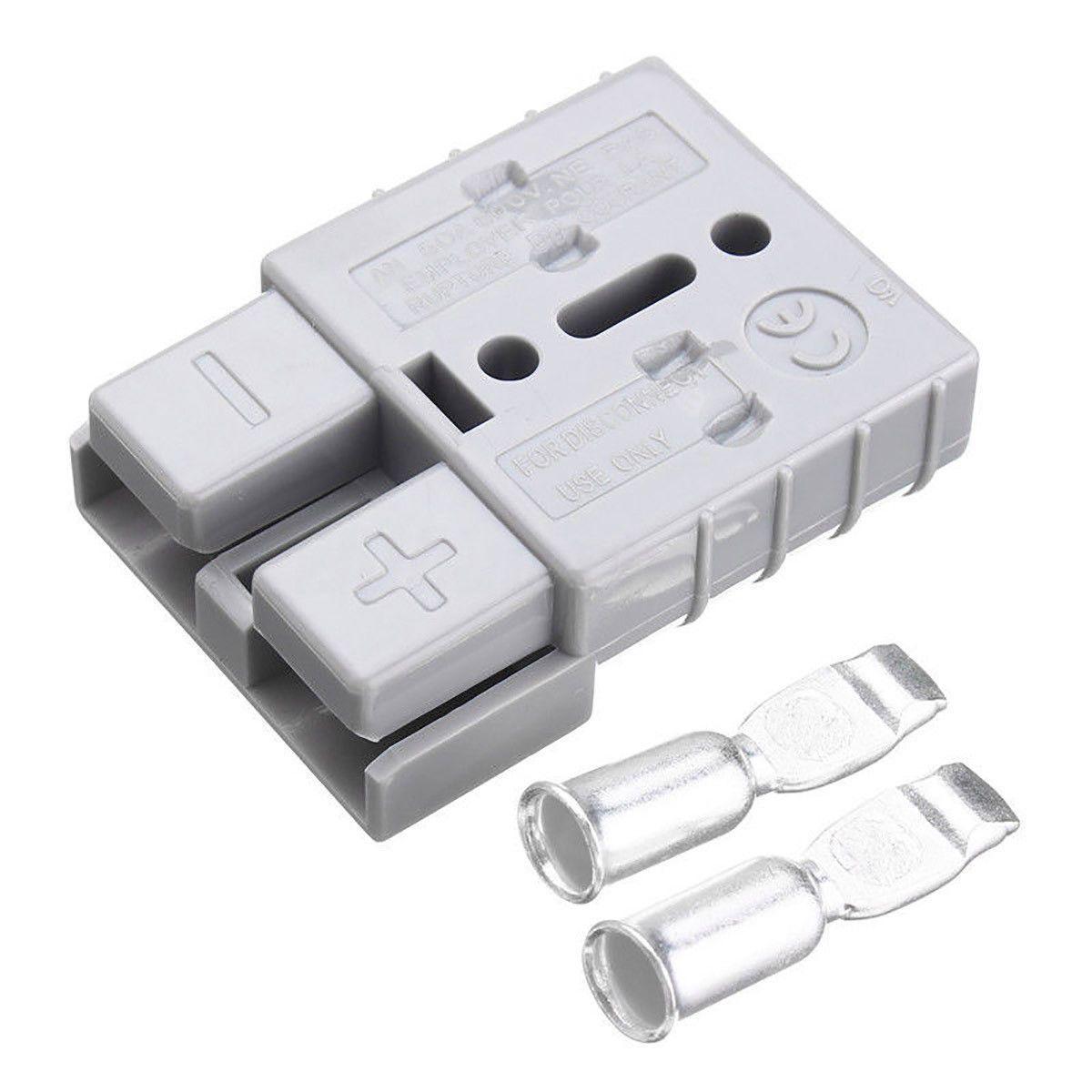 Anderson Style Plug Connector 50amp 6Awg Grey Pair - Everything Caravans