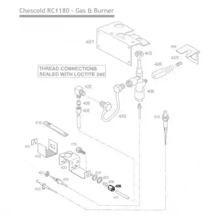 Dometic Chescold RC1180 Gas Pipe Nut - Everything Caravans