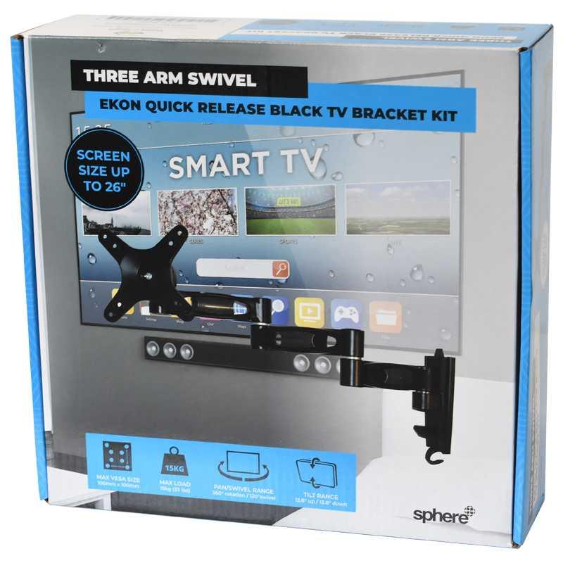 Sphere Ekon Quick Release TV Bracket Three Arm 15Kg Capacity - Everything Caravans