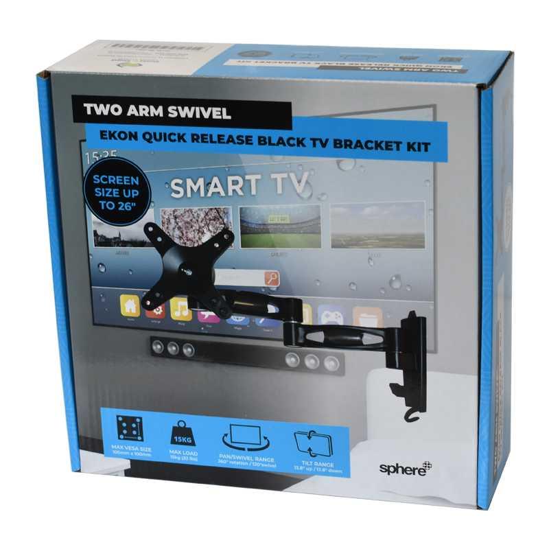 Sphere Ekon Quick Release TV Bracket Two Arm 15Kg Capacity - Everything Caravans