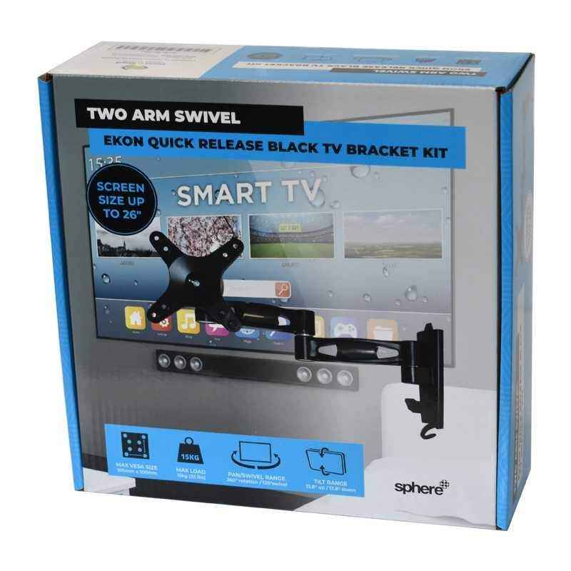 Sphere Ekon Quick Release TV Bracket Two Arm 15Kg Capacity - Everything Caravans
