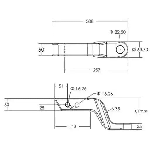 Stinger Solid Aluminium Towing Ball Mount 100mm Drop with Ball and Lockset - Everything Caravans