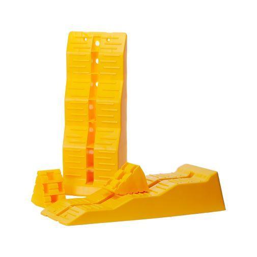 Single Axle Wheel Levelling Ramp with Chock and Bag Set - Everything Caravans