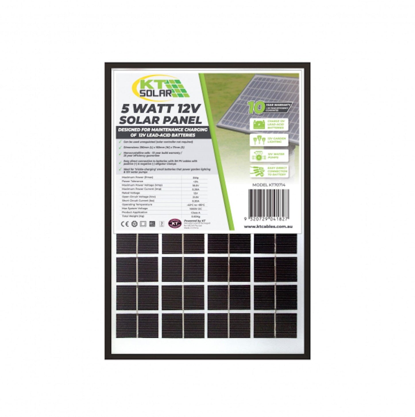 Solar Panel 5 Watt Mono 12v - Everything Caravans