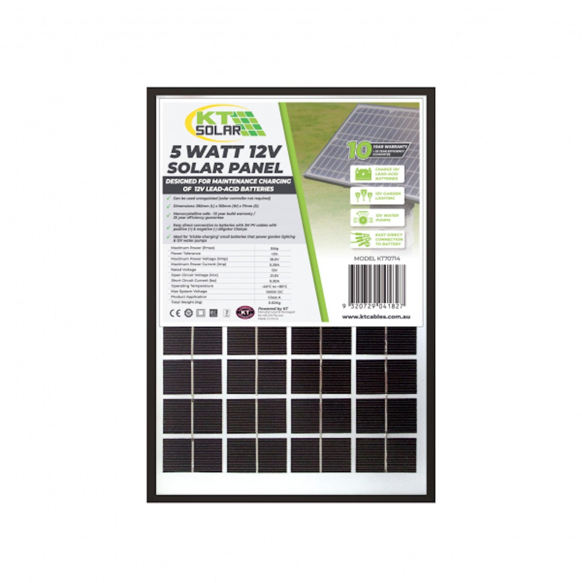 Solar Panel 5 Watt Mono 12v - Everything Caravans