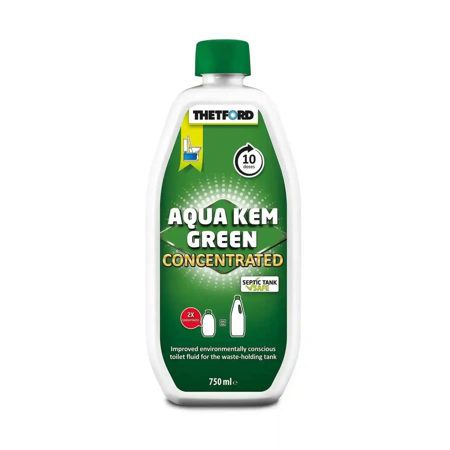 Thetford Aqua Kem Green Concentrated 750Ml Bottle of Toilet Chemical - Everything Caravans