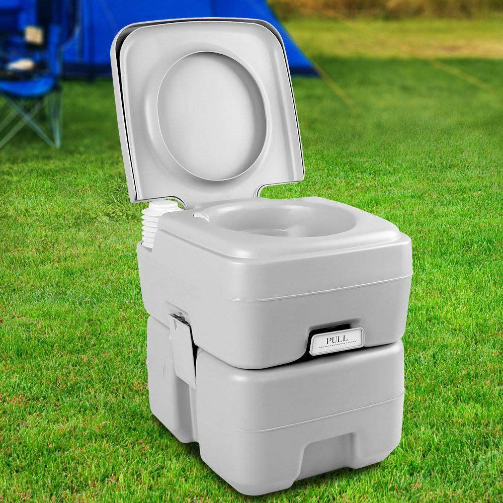 20L Portable Outdoor Camping Toilet - Grey - Everything Caravans