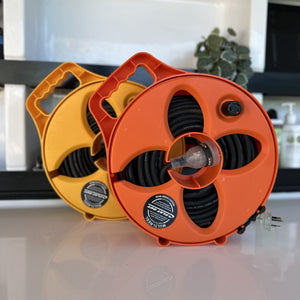 Flat Out 12.5m Premium 240v 15amp Extension Lead Compact Multi-Reel Safety Orange