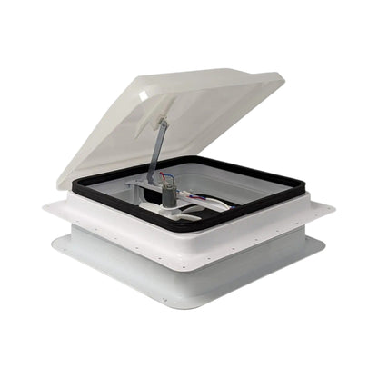 Coast RV 14X14 White Wind-Up Roof Vent with 12v Fan