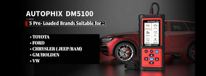 DM5100 Professional Multi-Brand full diagnostic scanner - suitable for Holden GM Silverado Jeep Ram Toyota Ford VW
