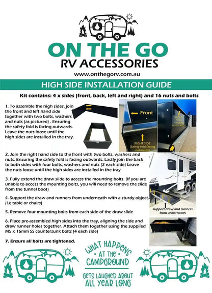 On The Go RV Fridge High Side 475mm x 600mm suits 1000mm or 1200mm Slide