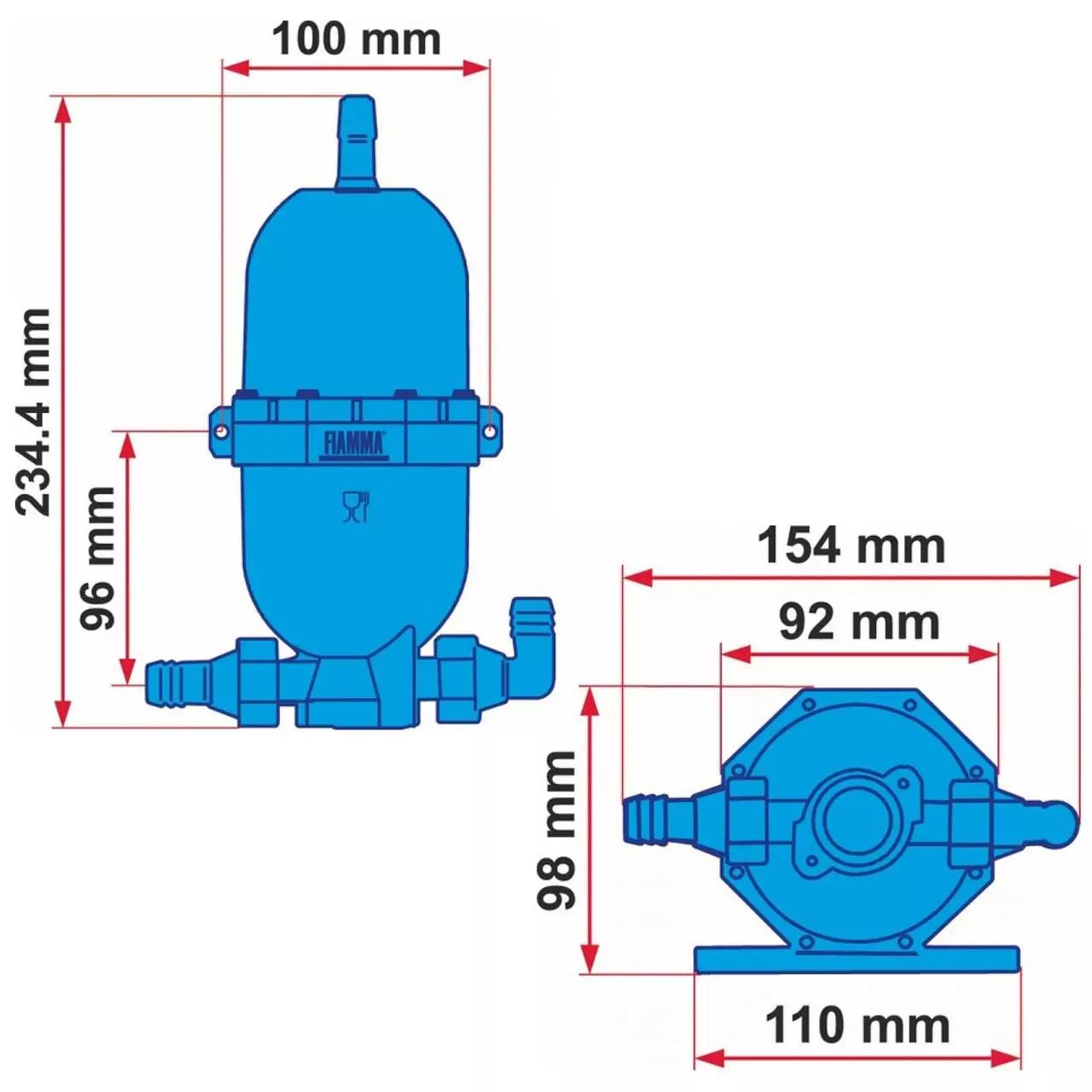 FIAMMA A20 Accumulator Tank Black (2026 Version). 02478-03