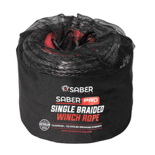 10mm SaberPro Black Single Braided Winch Rope 30M 9,500KG SBR-30WR-SBLK