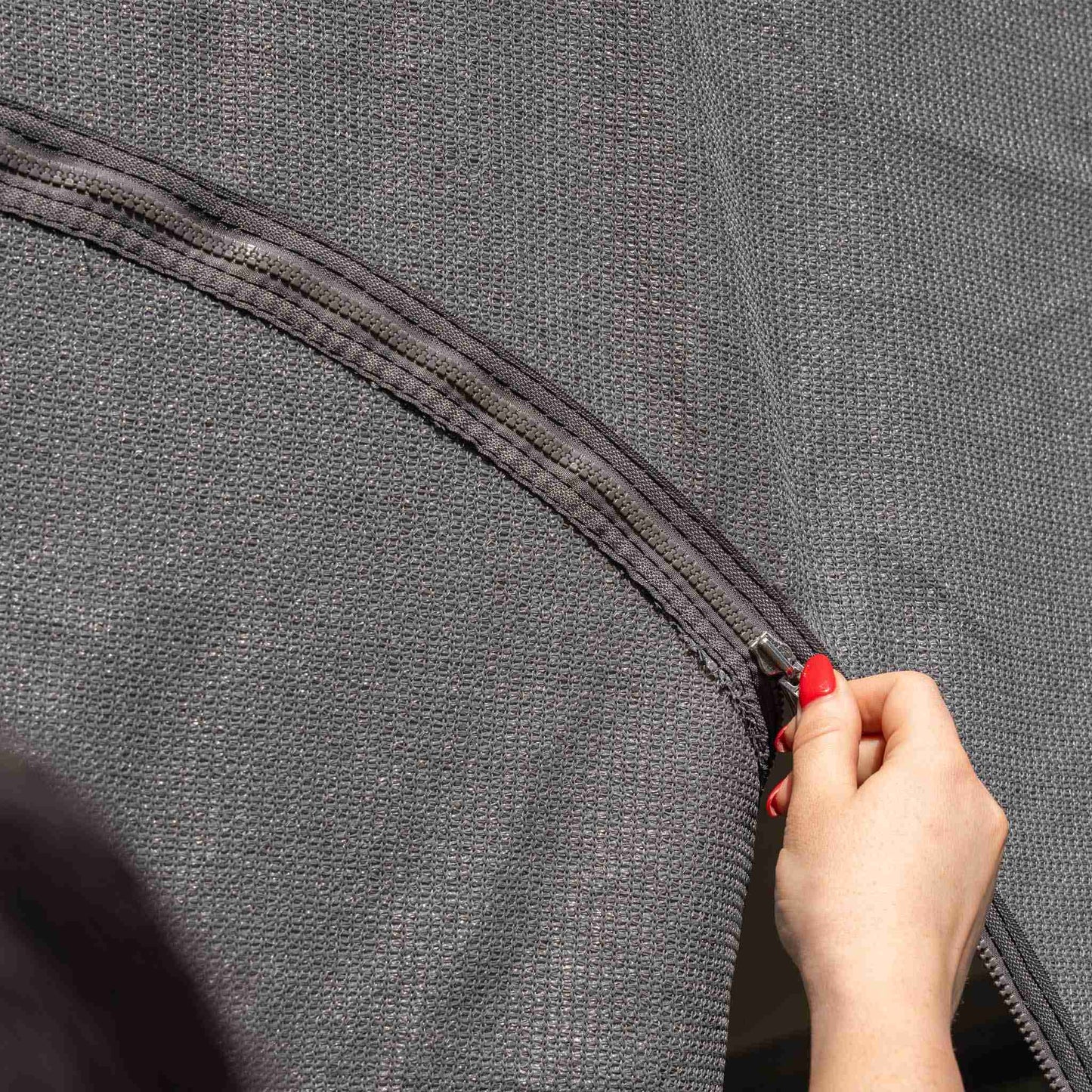 Cgear Grey Awning Privacy End Walls Angled End Drop with Zipper Door