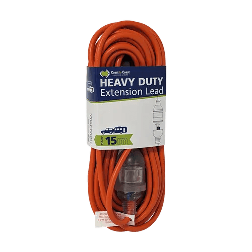 15 Metre 15amp Heavy Duty 240v Extension Lead with Led - Everything Caravans