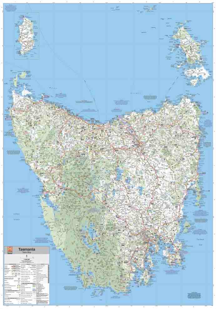 Hema Tasmania State Map