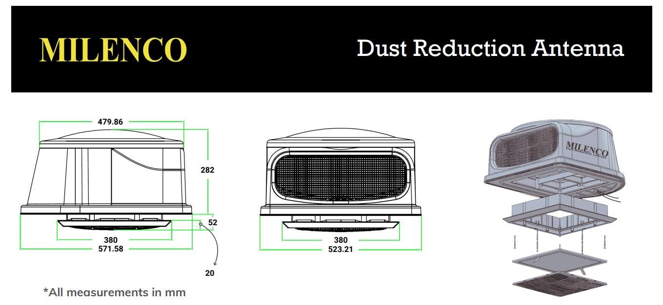 Milenco Dust Reduction with TV Antenna White - Everything Caravans