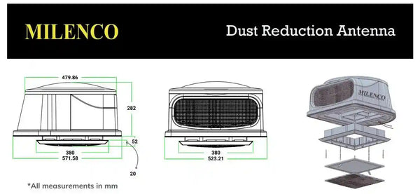 Milenco Dust Reduction with TV Antenna White - Everything Caravans