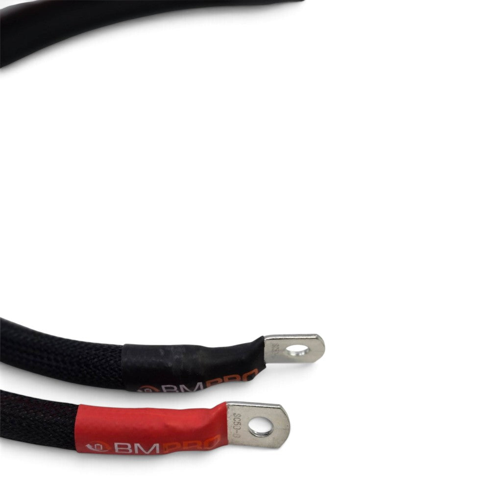 BMPro Battery and Inverter Cable Set 85mmsq 330amp 800mm Mega Fuse Extreme Cover - Pair