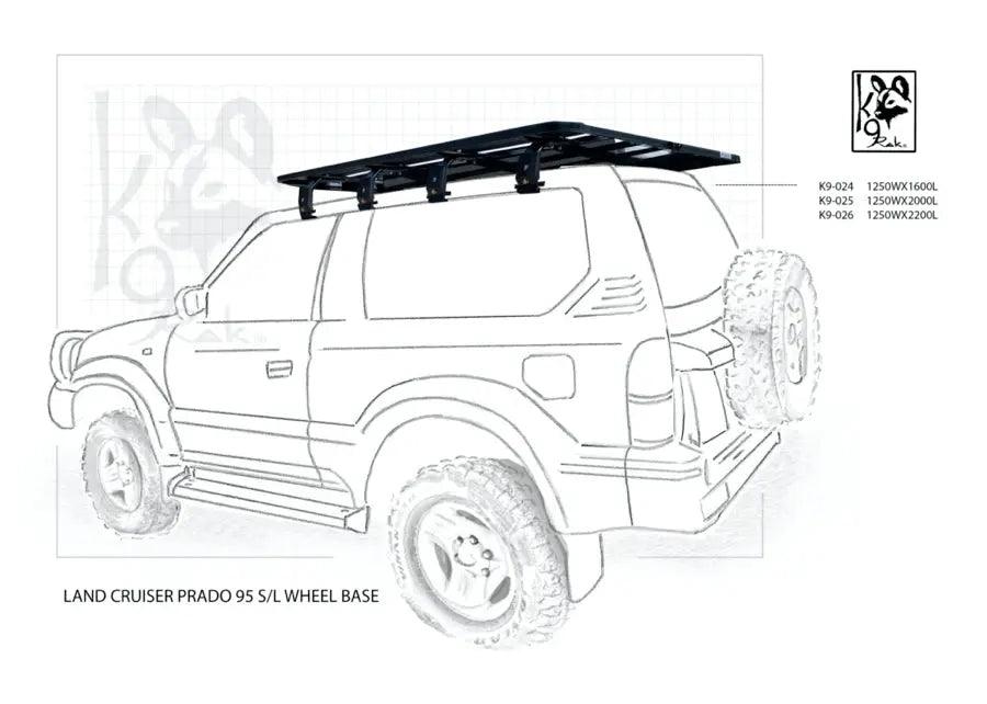 K9 Roof Racks Compatible with Prado 95 1250W X 1600L - Summer Sale