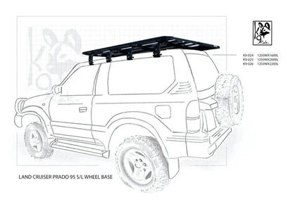 K9 Roof Racks Compatible with Prado 95 1250W X 1600L - Summer Sale