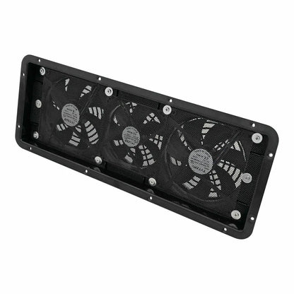 12V Caravan Fridge Vent with Triple Fans Black 480mm