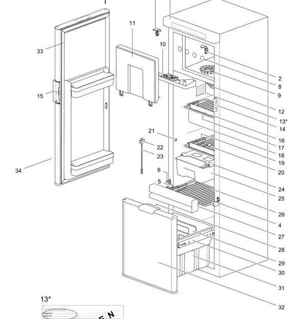 Storage Shelf 340 x 241mm for Thetford N4141 Fridge - Everything Caravans