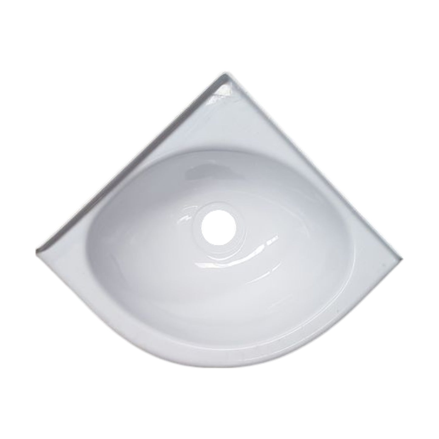 White Acrylic Corner Basin