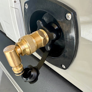 Flat Out Water Inlet Thread Converter 3/4 NPT Male Thread to 12mm Snap-on Brass with Swivel