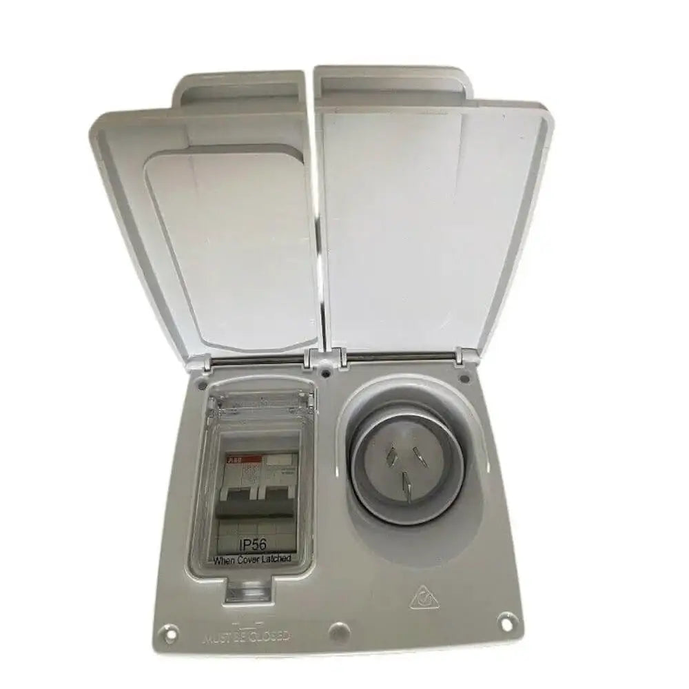 CMS Inlet 500-04318 15A Autoswitch White with RCD IP44