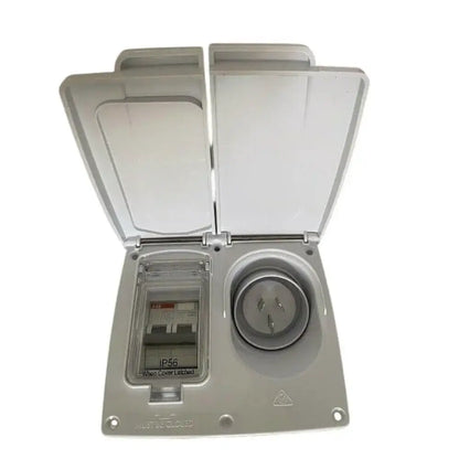 CMS Inlet 500-04318 15A Autoswitch White with RCD IP44