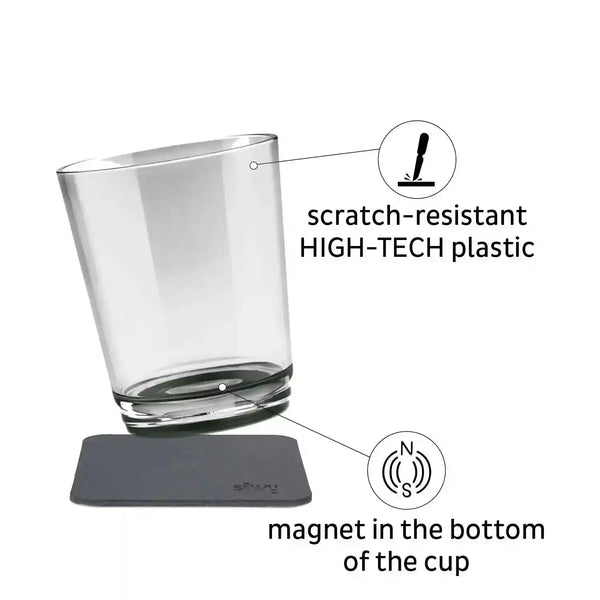 2 x Magnetic Drinking Cup Triple Pearl Grey By Silwy - Everything Caravans