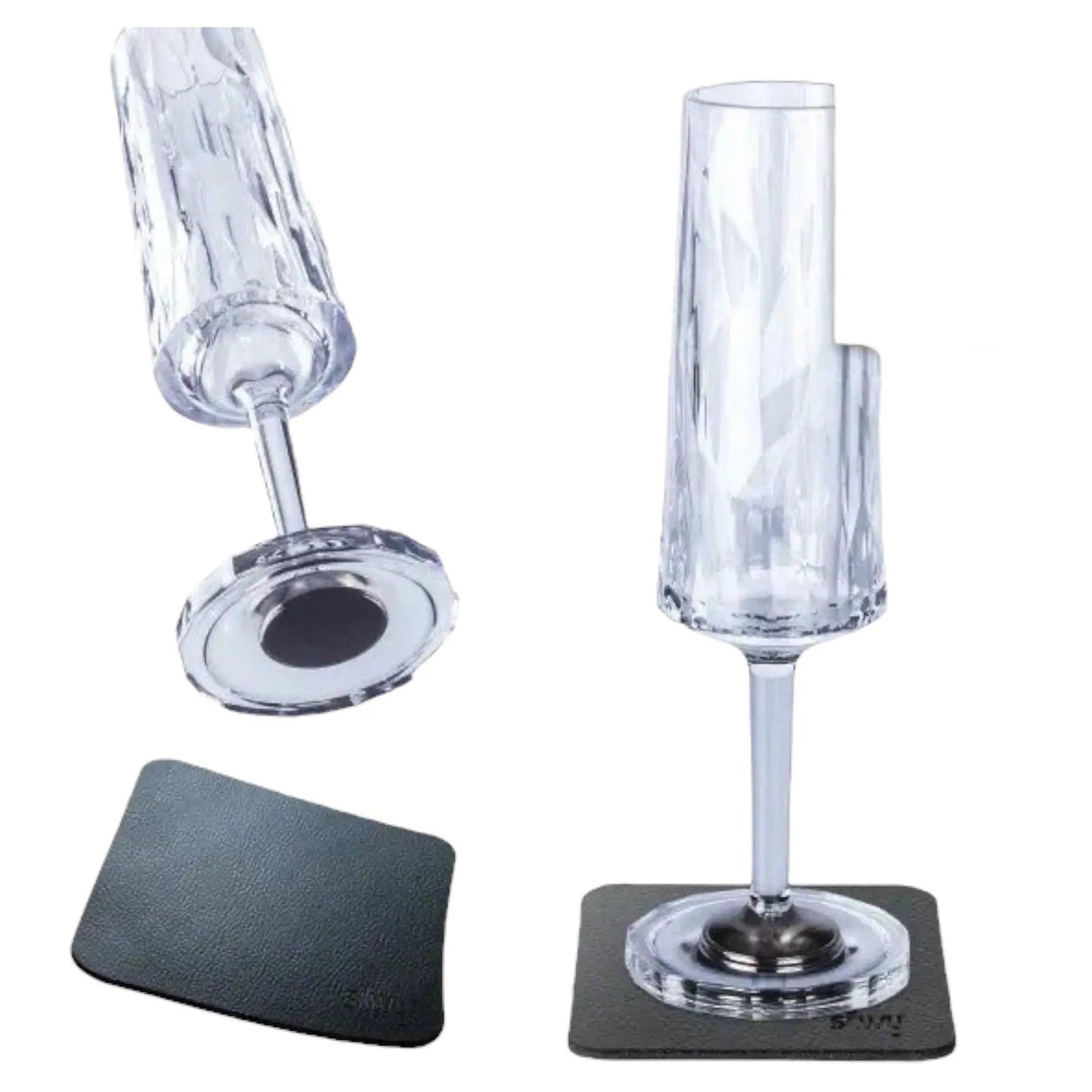 2 x Magnetic Plastic Glass Champagne By Silwy - Everything Caravans