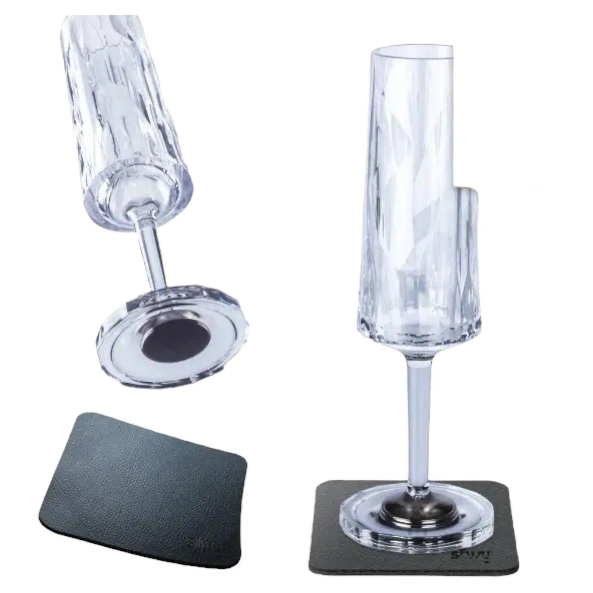 2 x Magnetic Plastic Glass Champagne By Silwy - Everything Caravans