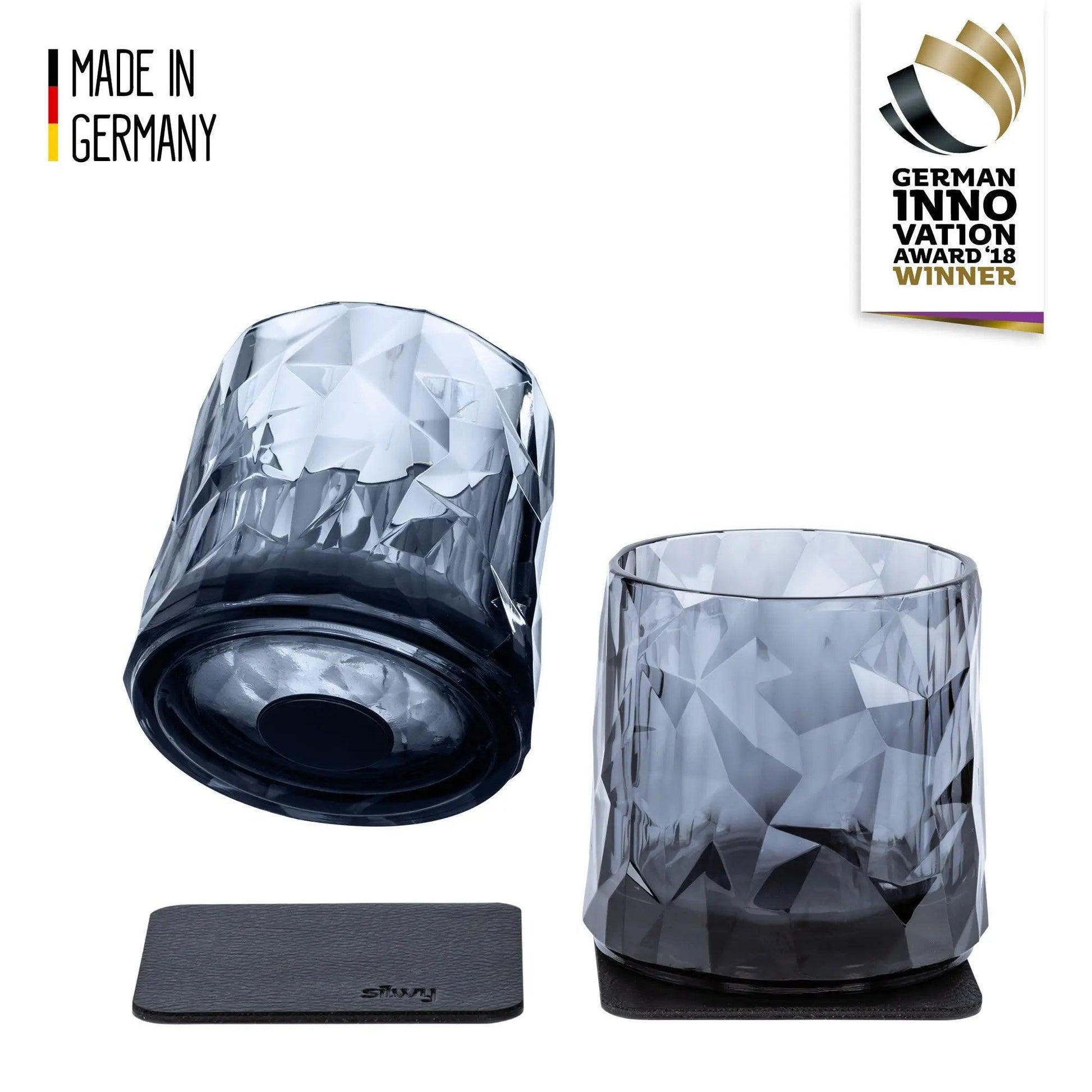 2 x Magnetic Plastic Glass Tumbler Grey By Silwy - Everything Caravans