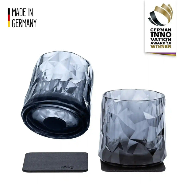 2 x Magnetic Plastic Glass Tumbler Grey By Silwy - Everything Caravans
